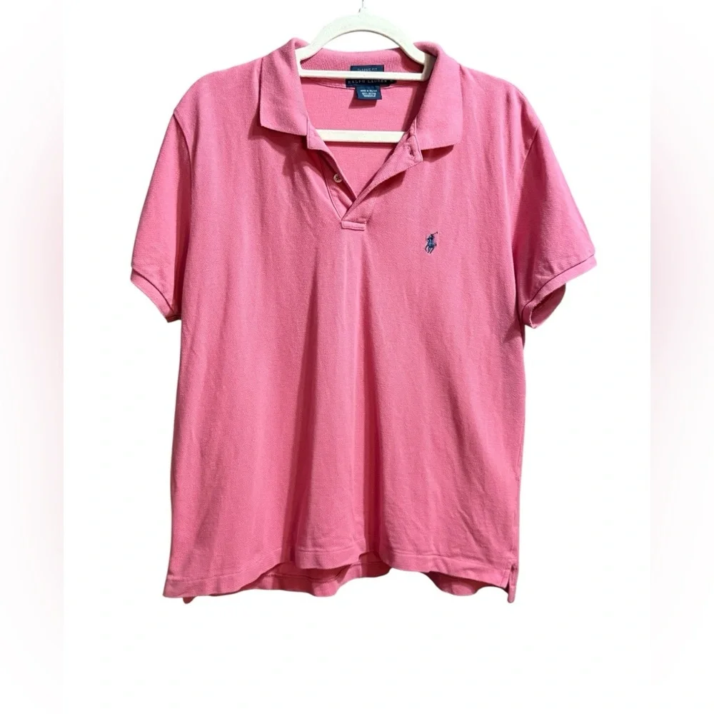 Classic Fit Ralph Lauren Men’s Polo Shirt in Pink Sz XL 100% Cotton